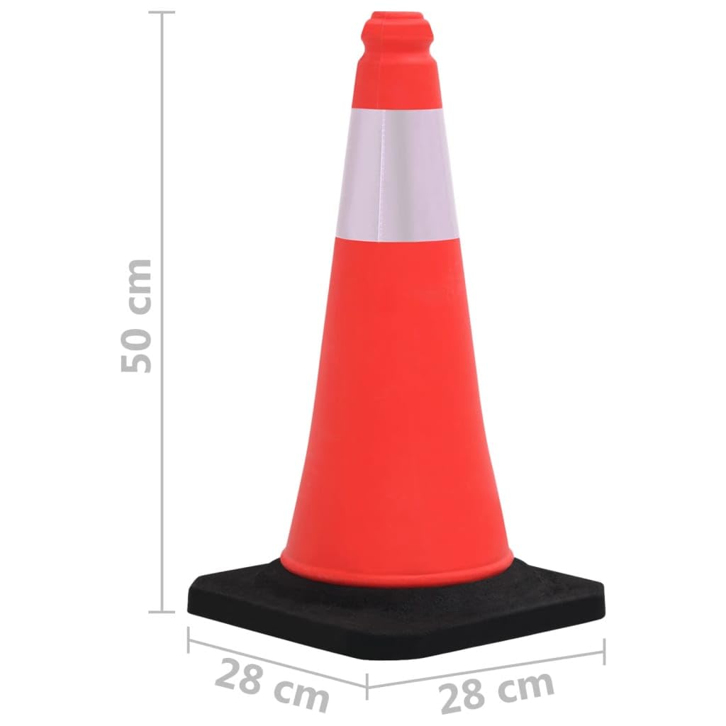 vidaXL Leitkegel 4x 50cm HDPE rot reflektierend Set