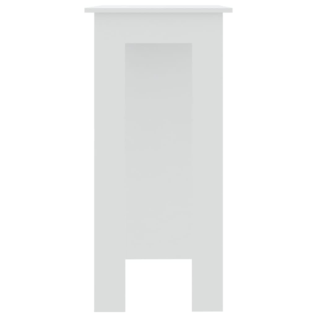 vidaXL Bartisch weiß 102x50x103,5 cm Holzwerkstoff mit Regal