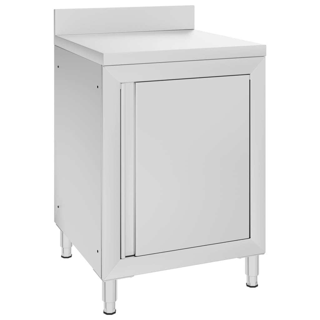 vidaXL Gastro Arbeitstisch Schrank Edelstahl 60x60x96cm
