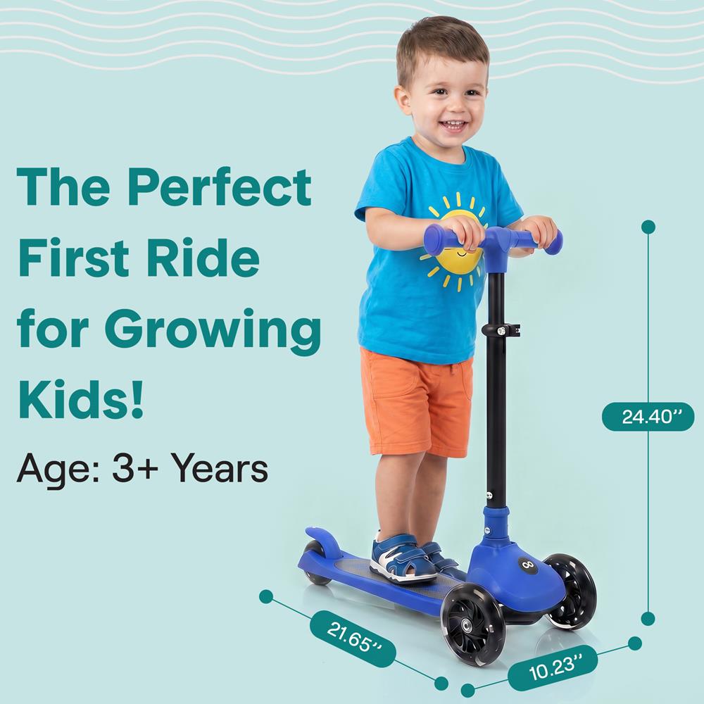Serenelife Scooters Kinder Roller Blau LED höhenverstellbar