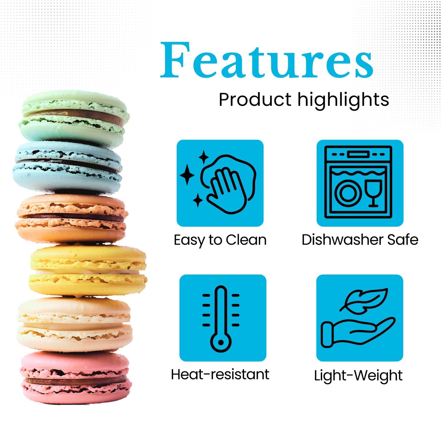 Intirilife Macaron Backmatte Silikon 42,5x29,5 cm 2er antihaft