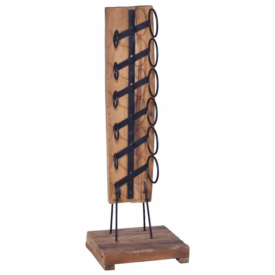 vidaXL Heim & Garten Weinständer Teak 6 Flaschen 35x35x100 cm