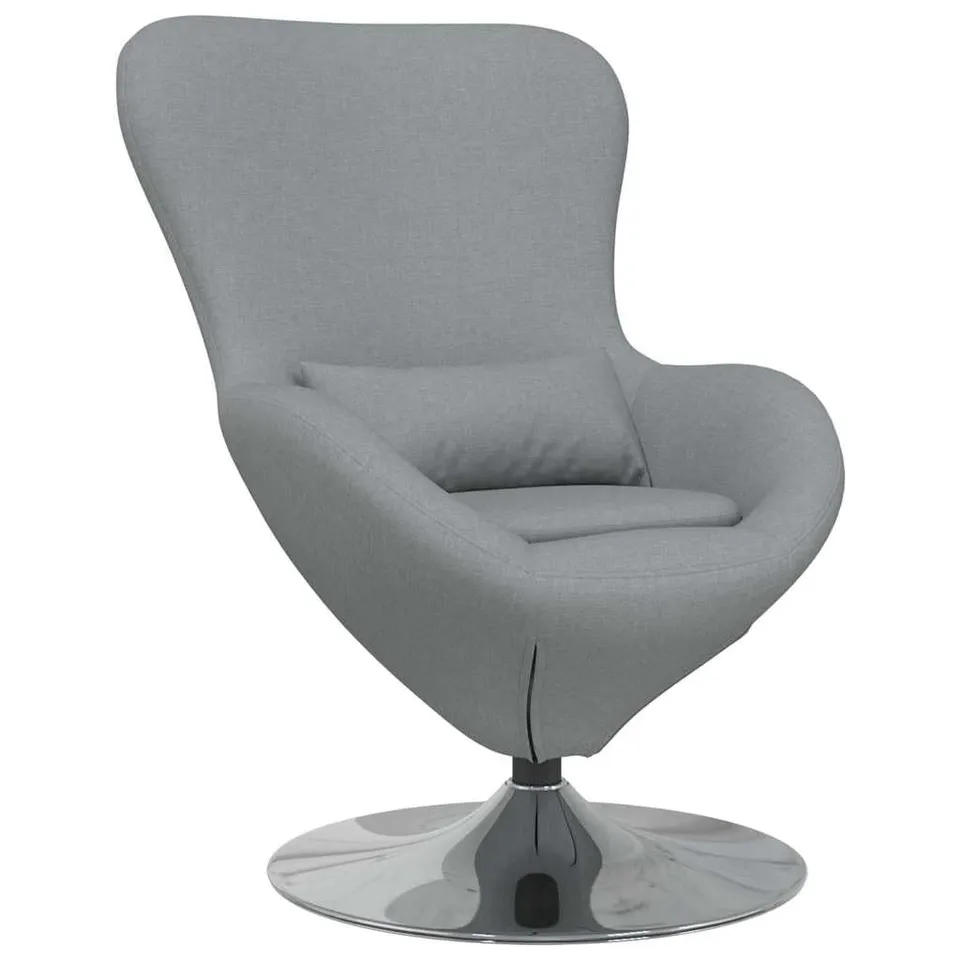 vidaXL Eiersessel Hellgrau 63x73x90 Dreh-Sessel Stoff