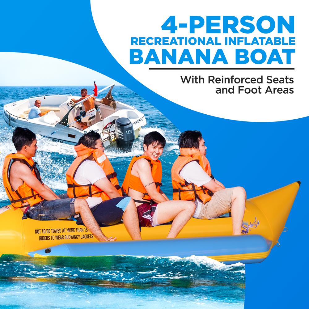 Serenelife Pool SLBBFL4 Bananenboot 4 Personen PVC mit Pumpe