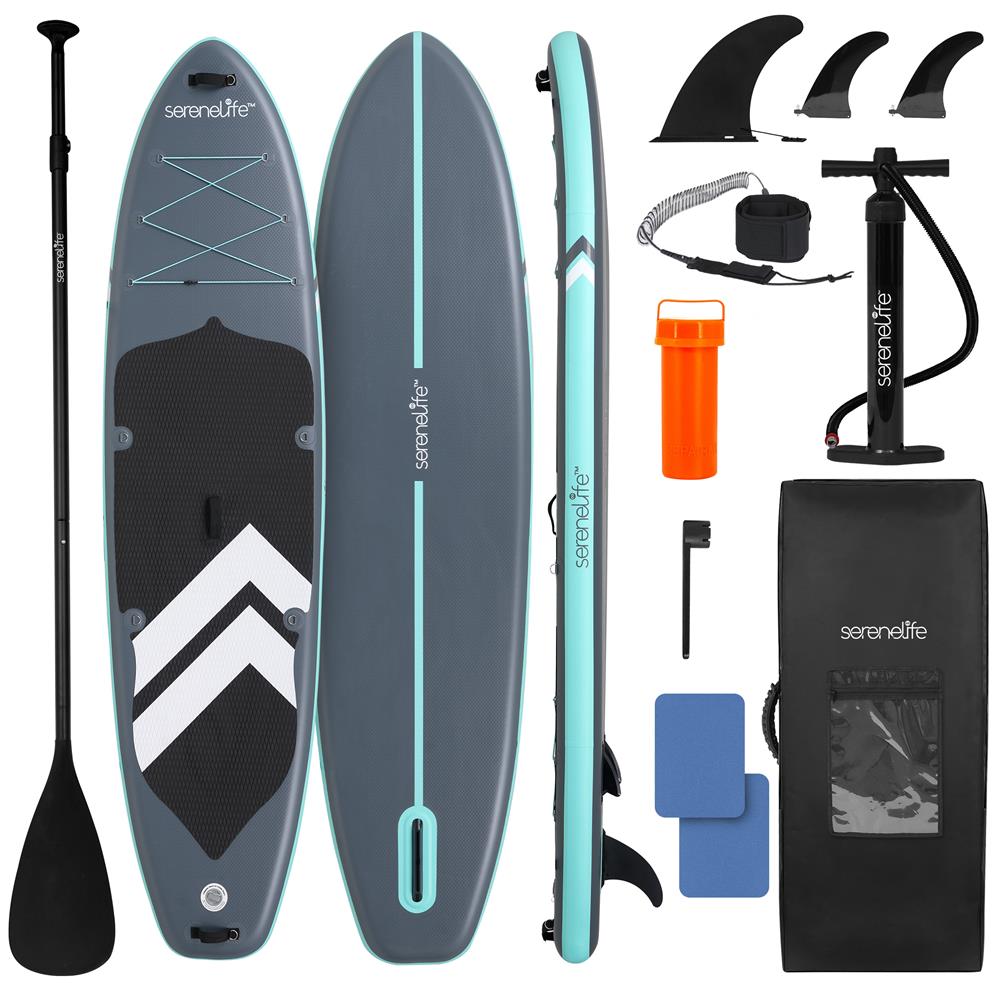 Serenelife SUP Board aufblasbar 353 cm Set 200 kg Familie