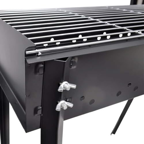 vidaXL BBQ Säulengrill Holzkohlegrill Stahl 75x47x76 cm