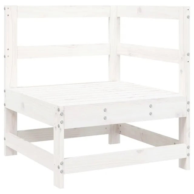 vidaXL Heim & Garten Garten-Ecksofa Weiß Kiefernholz