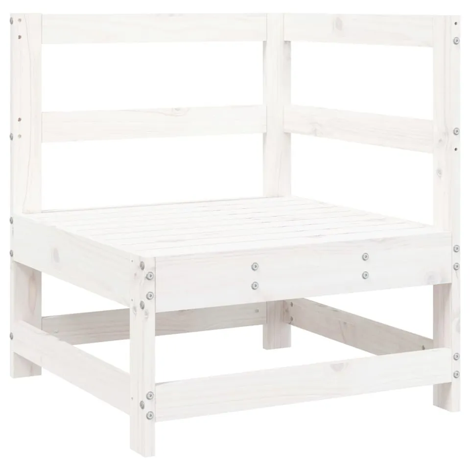 vidaXL Heim & Garten Garten-Ecksofa Weiß Kiefernholz