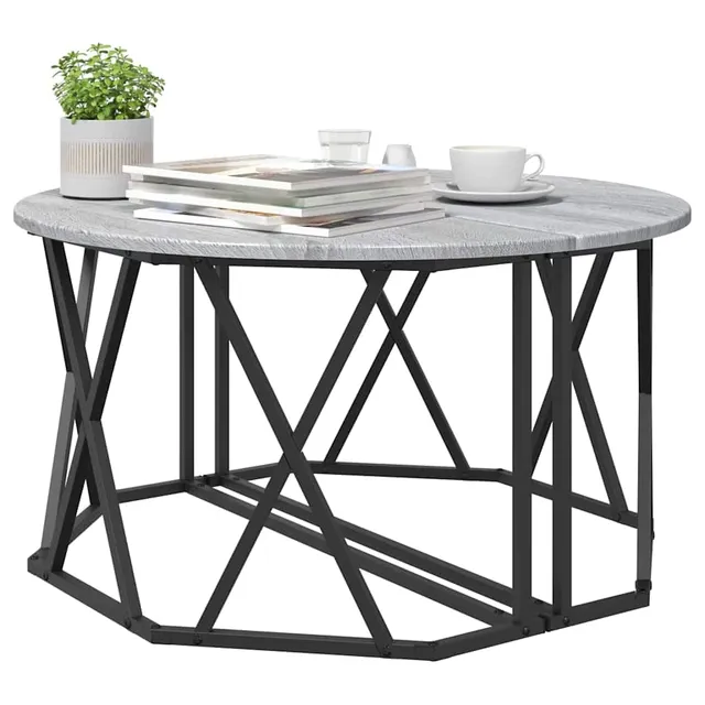 vidaXL Couchtisch Sonoma-Grau 80x80x42 cm Wohnzimmertisch