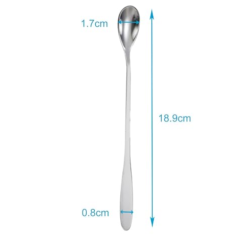 Intirilife Dessertlöffel Edelstahl 19 cm 12er Set lang silber