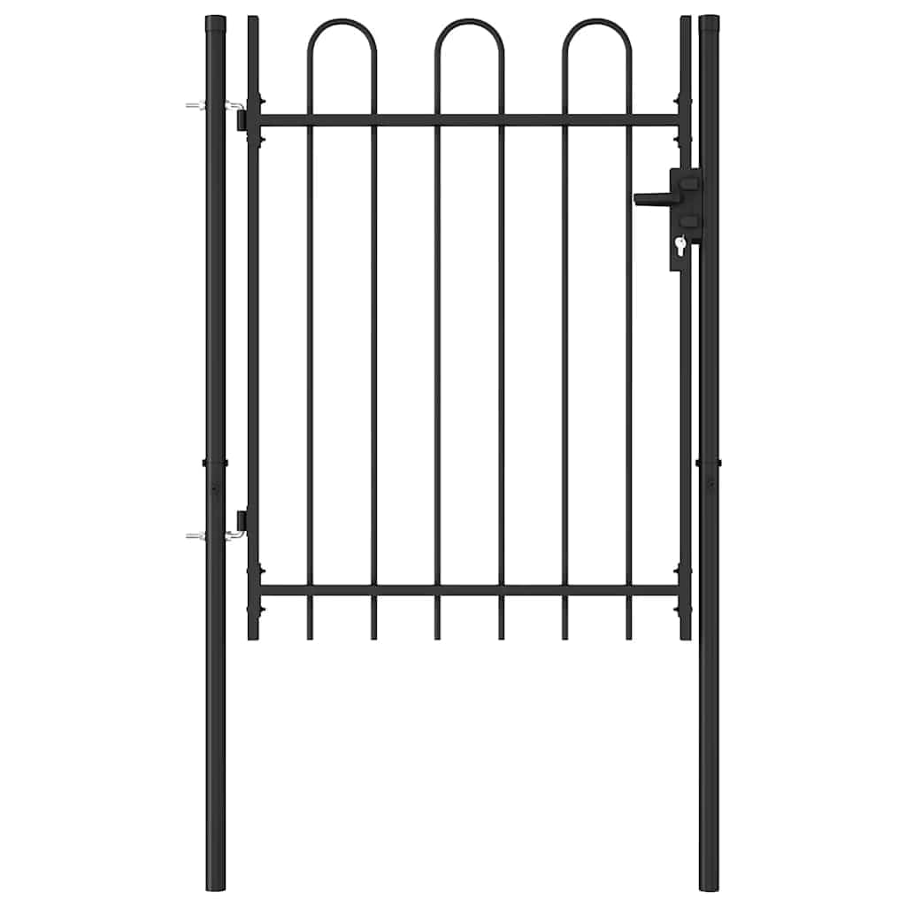 vidaXL BOXTEL Zauntor Stahl 100x120 cm schwarz