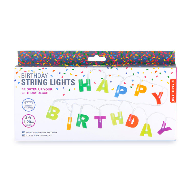 Kikkerland Home Lichterkette Happy Birthday bunt Party