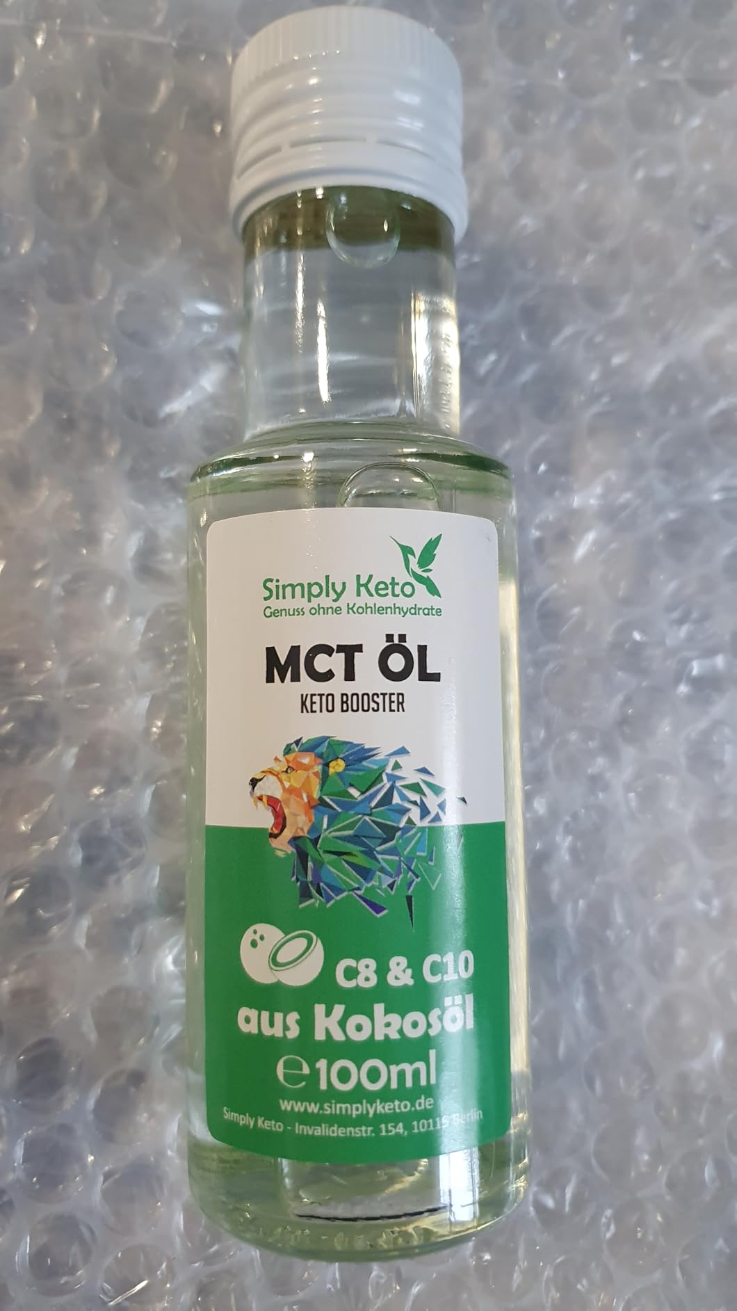 Simply Keto MCT Öl 100ml aus Kokosöl C8 C10 vegan