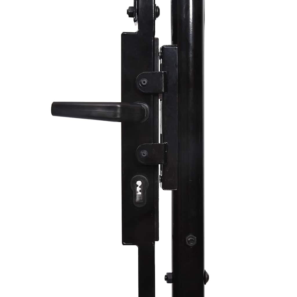 vidaXL BOXTEL Zauntor Stahl Schwarz 100x175 cm Gartentor Einzeltür