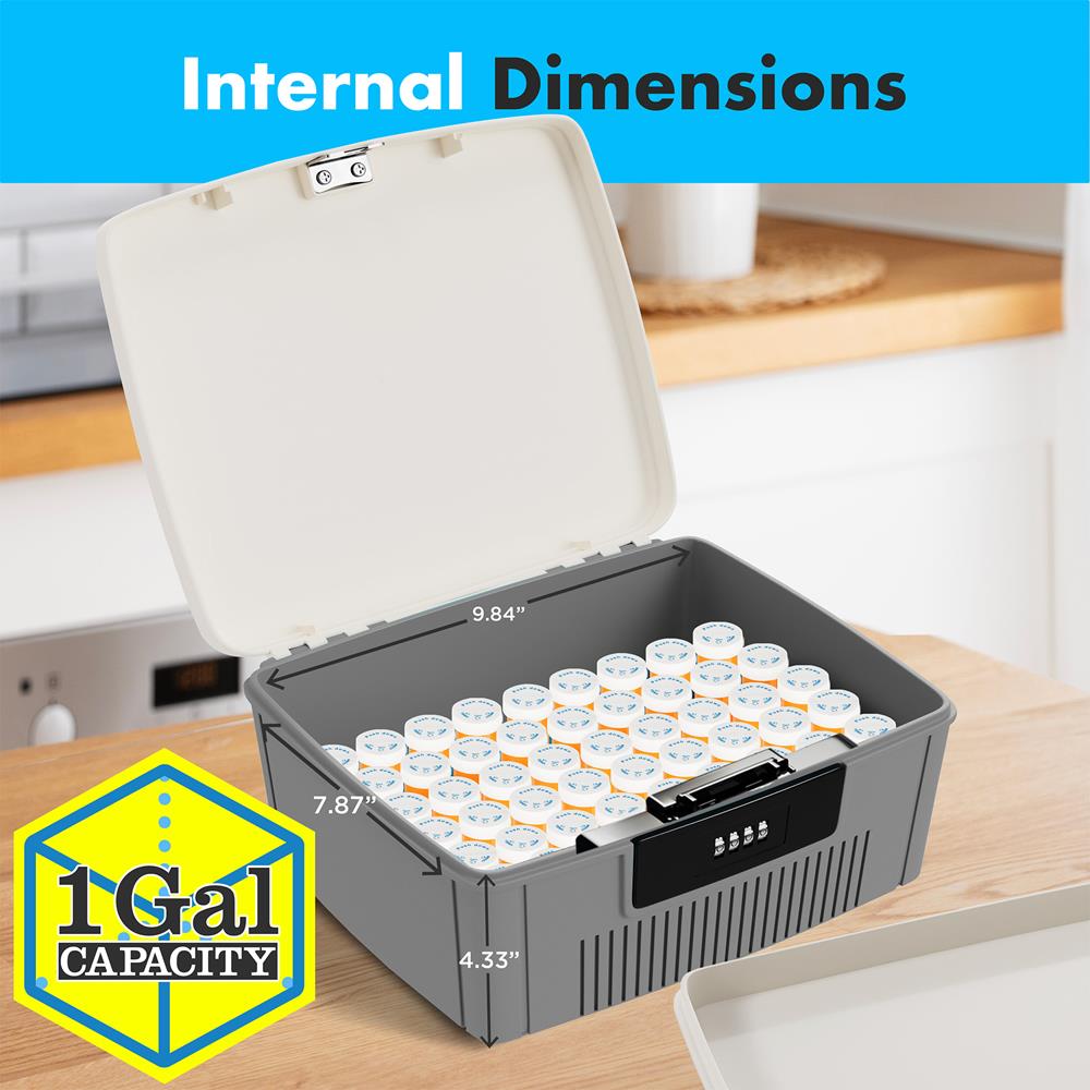 Serenelife Storage Aufbewahrungsbox Grau 4L Zahlenschloss