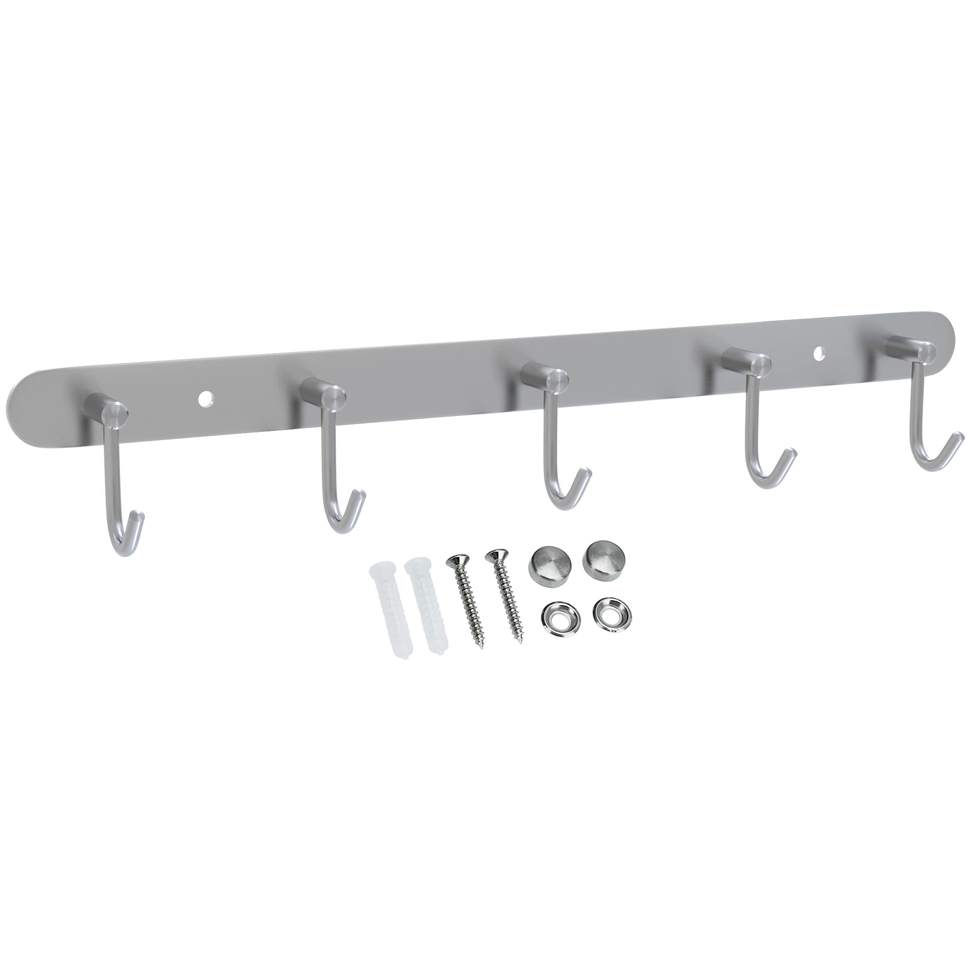 Intirilife Garderobenleiste Modell C 4 Haken Edelstahl 30 cm