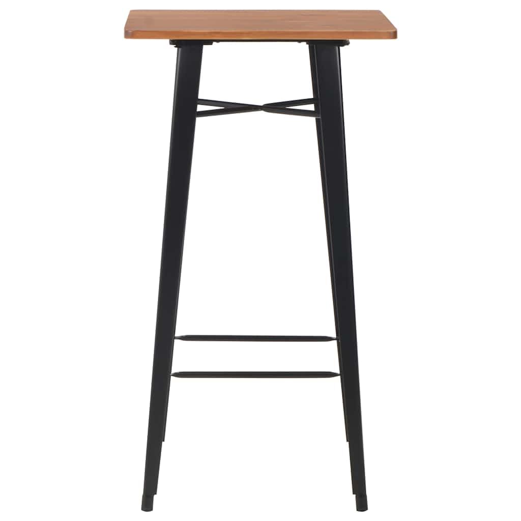 vidaXL Bartisch 60x60x108 cm Stehtisch Schwarz Kiefer Massivholz