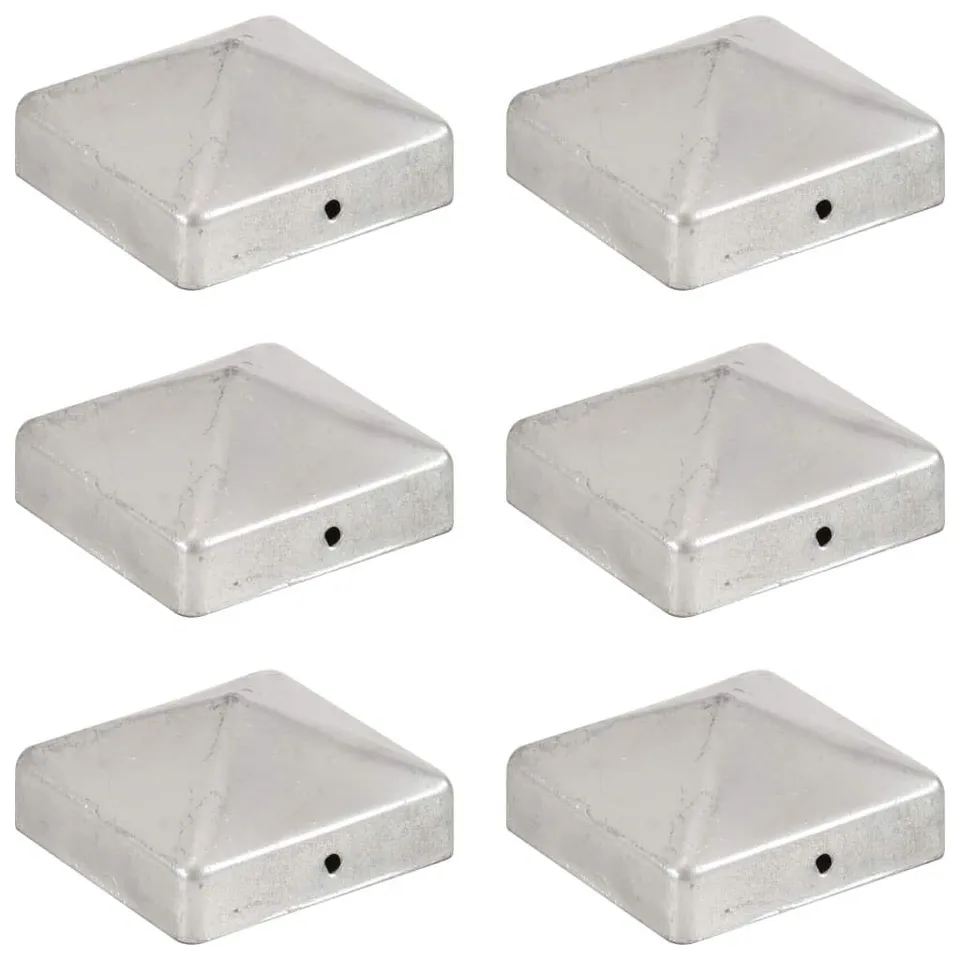 vidaXL Pfostenkappe Pyramide 71x71mm Metall 6 Stück
