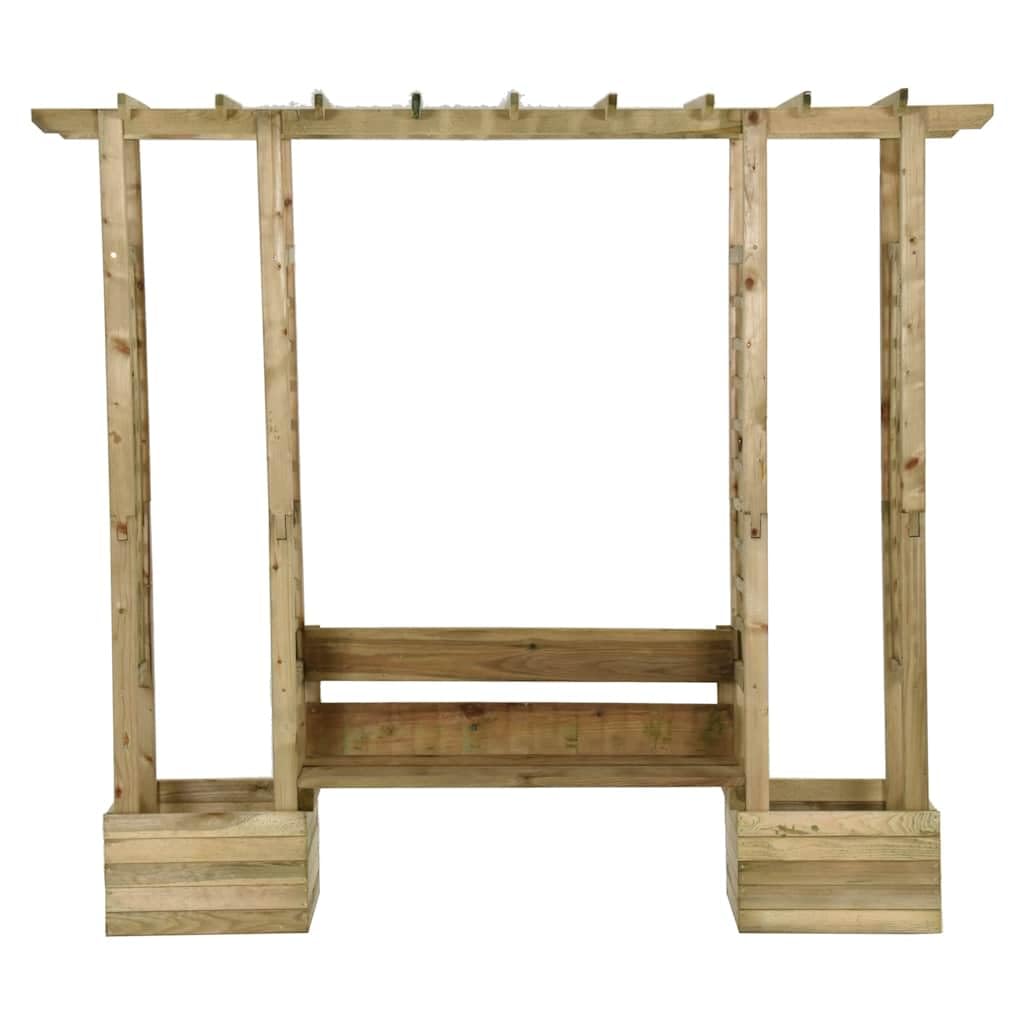 vidaXL Heim & Garten Pergola Kiefer Bank Pflanzkasten