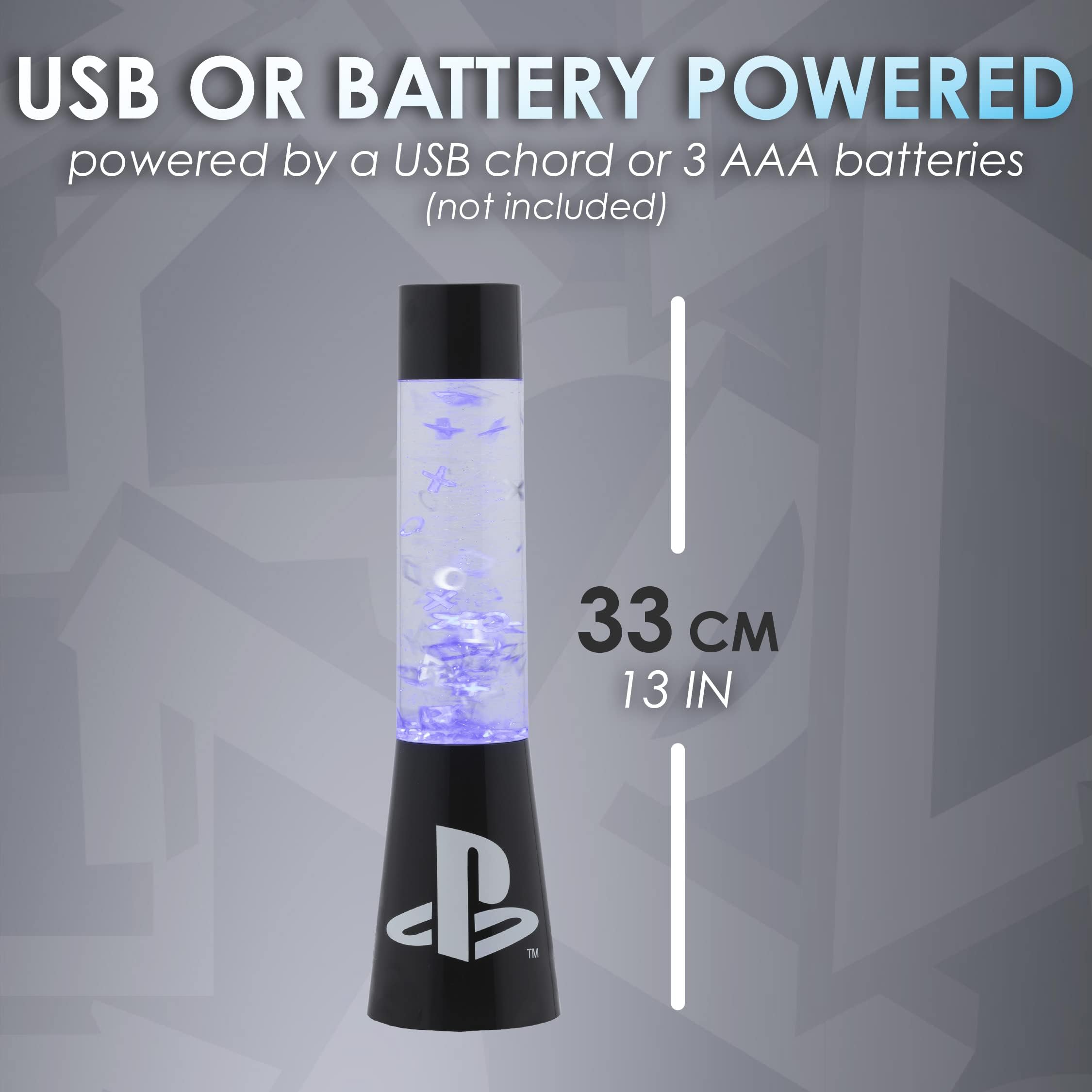 Paladone Playstation Flow-Lampe 33 cm Glitzer Blau USB