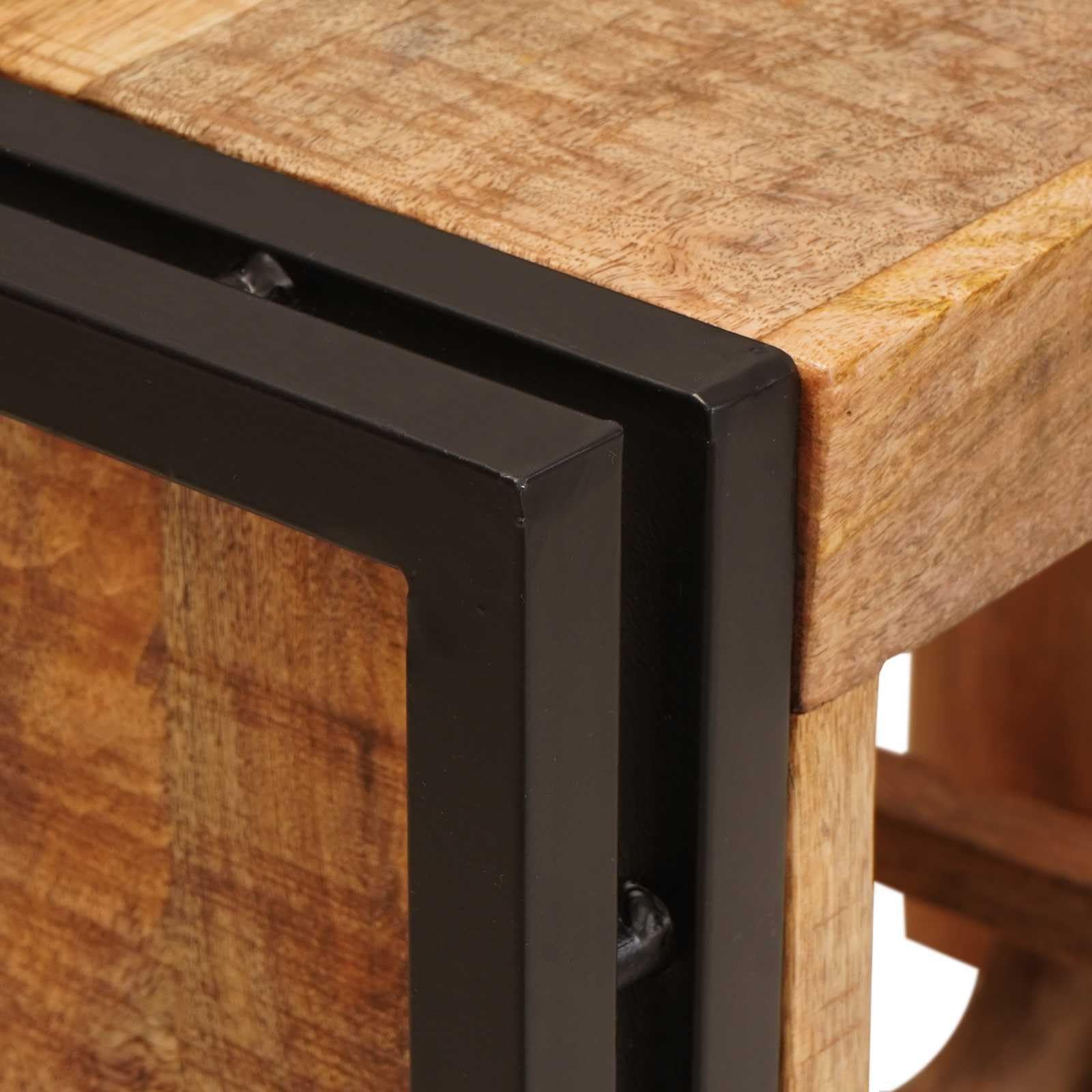 vidaXL Möbel Weinregal 60 cm Braun Raues Mangoholz