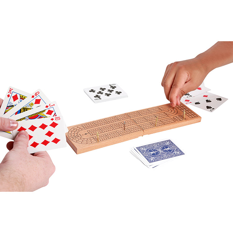 Kikkerland Home Cribbage Spielbrett Holz mit Metallstiften