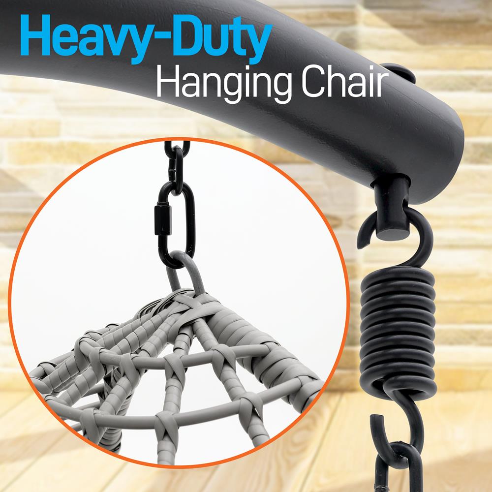 Serenelife Outdoor Swing Hängesessel Rattan mit Gestell