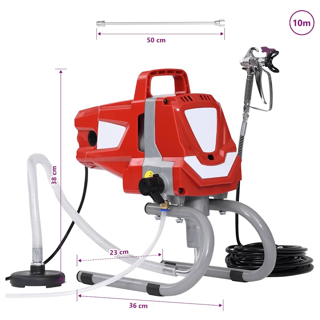 vidaXL Farbsprühsystem Airless Hochdruck 1010 W 227 Bar