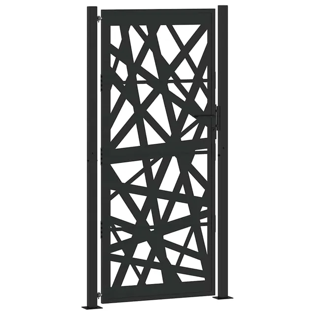 vidaXL Heim & Garten Gartentor 100x200 cm Stahl Schwarz