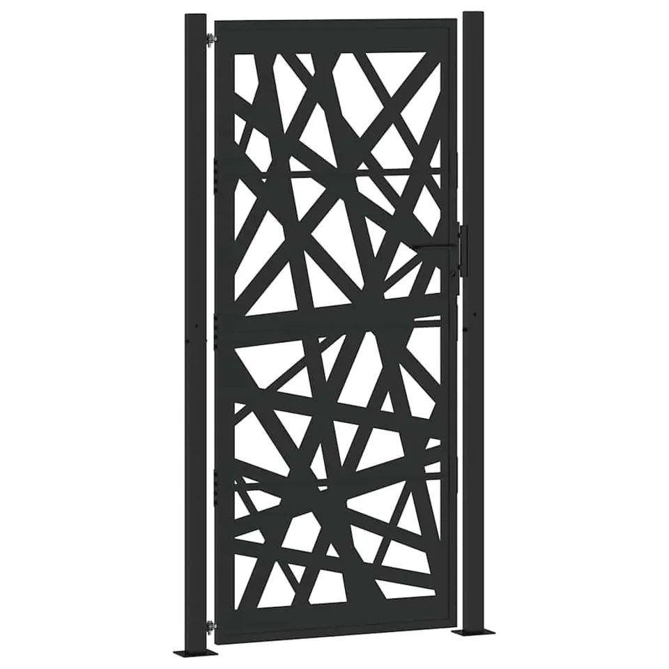 vidaXL Heim & Garten Gartentor 100x200 cm Stahl Schwarz