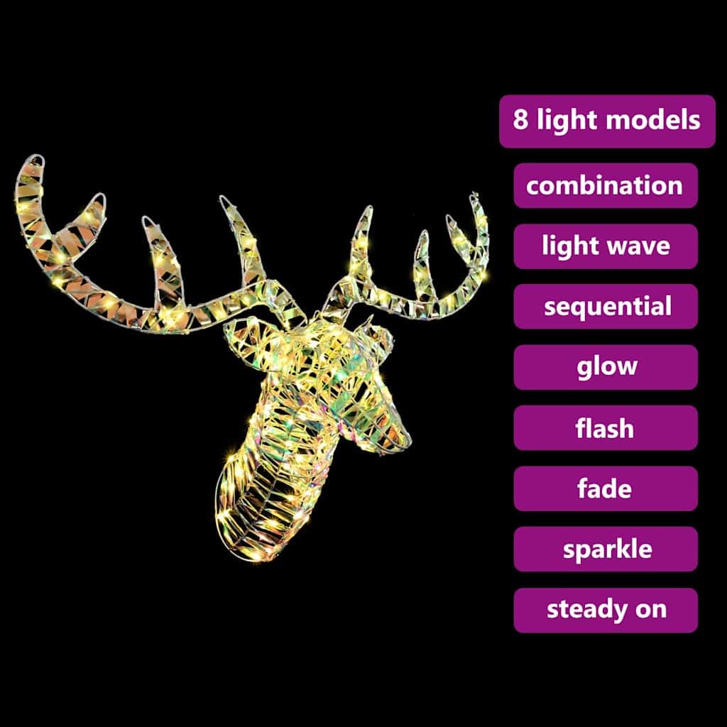 vidaXL Rentier mit Schlitten LED Deko warmweiß 68x36,5x62,5