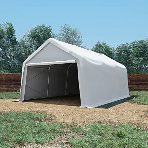 vidaXL Lagerzelt 4x6m weiß PVC 550g/m² Zelthalle Unterstand