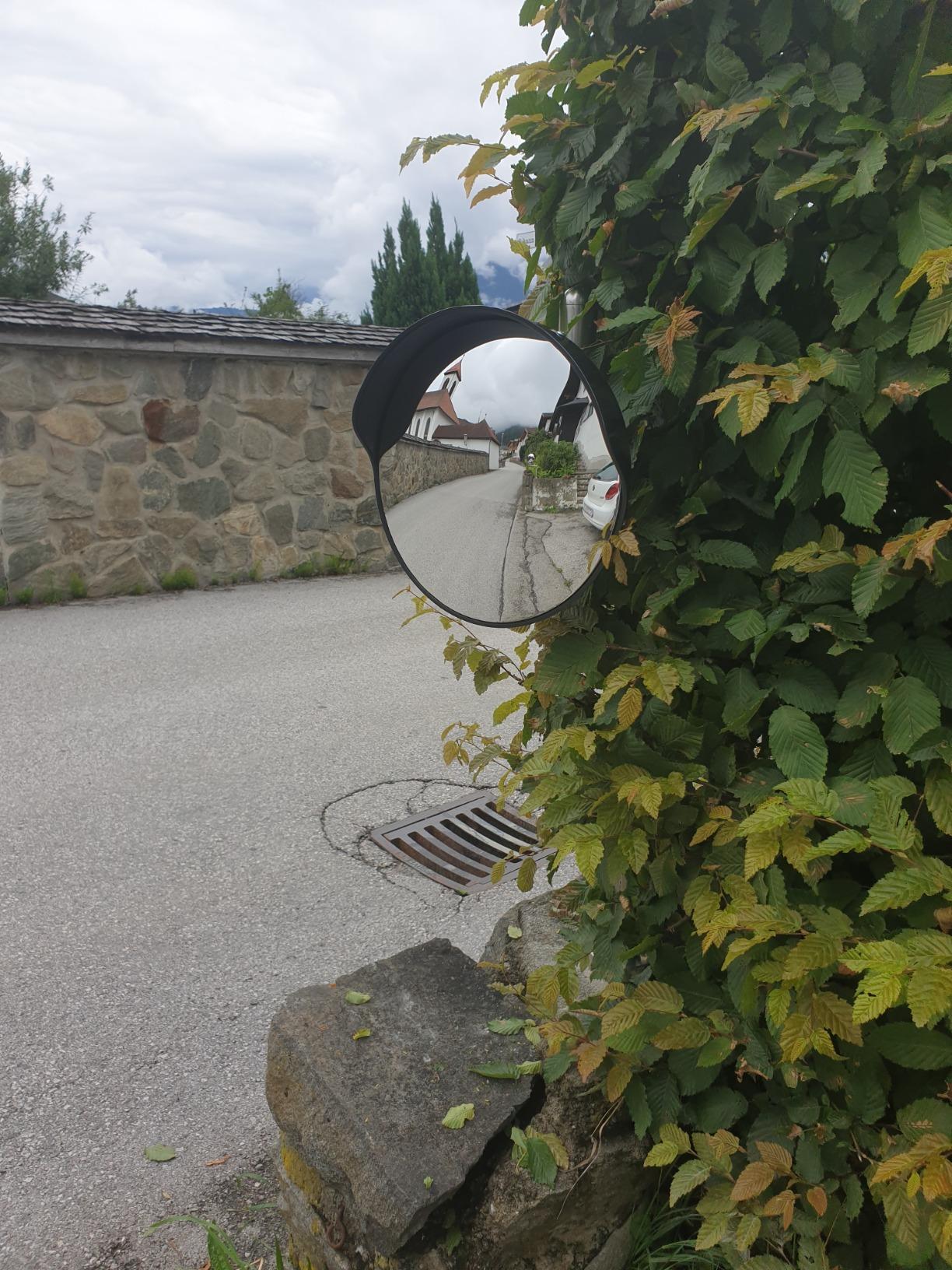 vidaXL Verkehrsspiegel Konvex 30 cm Schwarz Outdoor