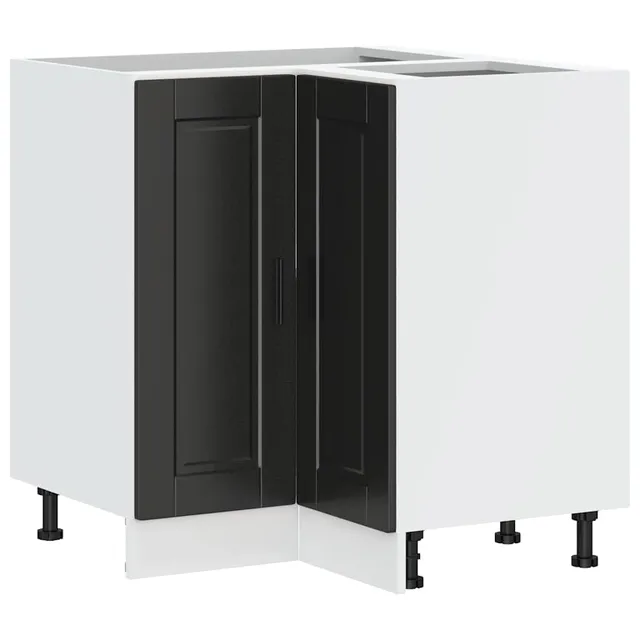 vidaXL Porto Küchen-Eckunterschrank Schwarz Holzwerkstoff