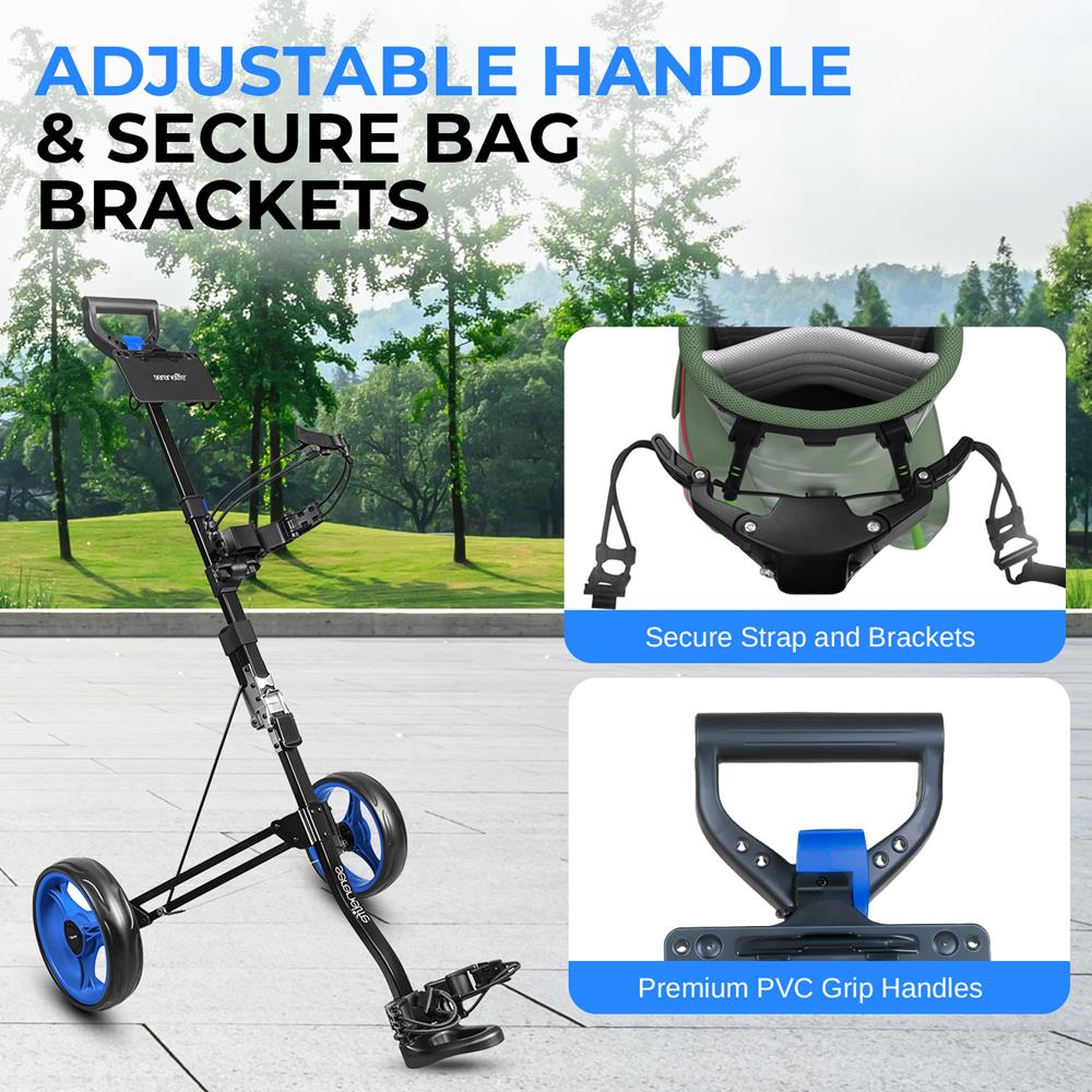 Serenelife Golf Trolley 2-Rad Alu Push Cart klappbar