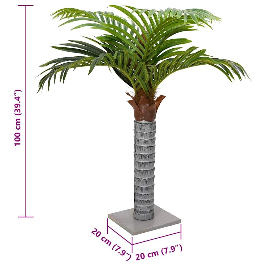 vidaXL Palme Künstlich 6 Blätter 100 cm Grün Topf
