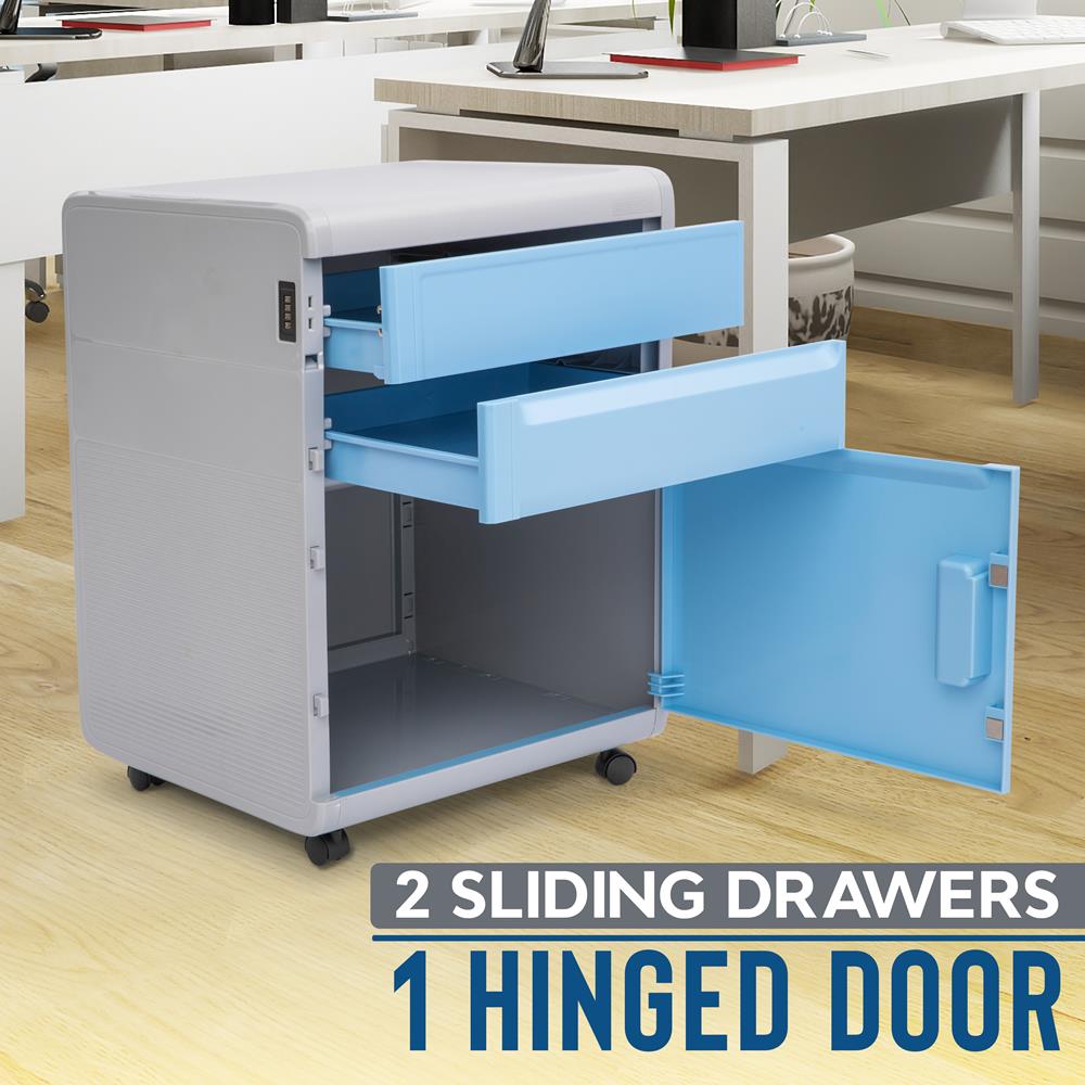 Serenelife Storage Rollschrank Aktenschrank mit Schloss 3-Fächer