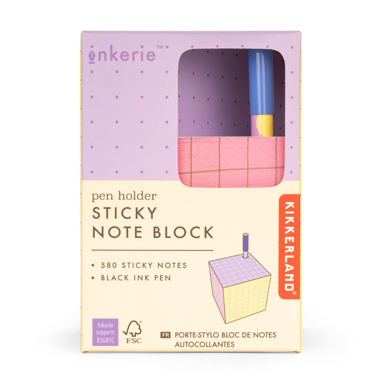 Kikkerland Pen Holder Haftnotizblock mit Stift 580 Blatt