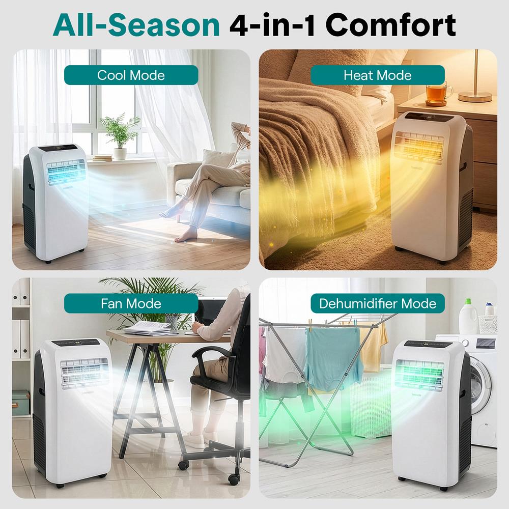 Serenelife Portable Klimaanlage 12000 BTU Weiß Heizen