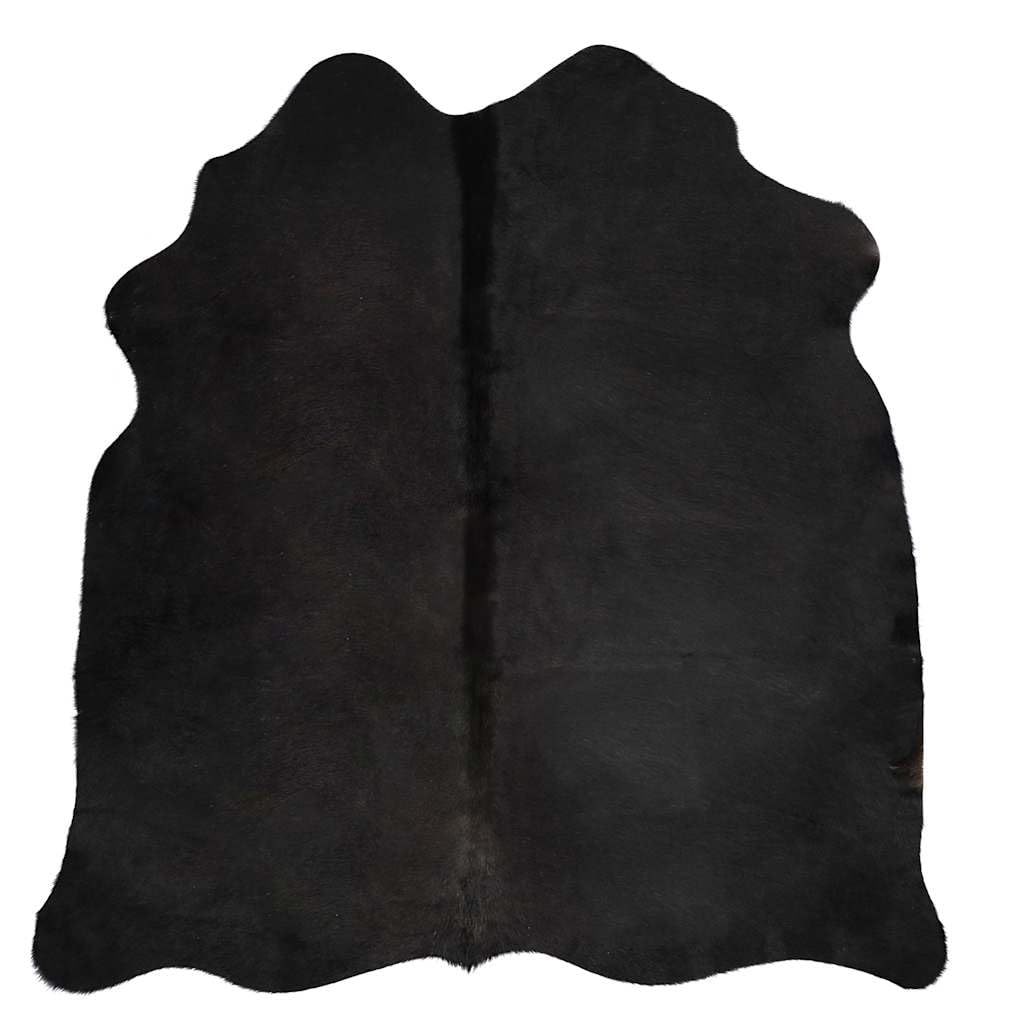 vidaXL Teppich Rindsleder Schwarz 180x220 cm Kuhfell