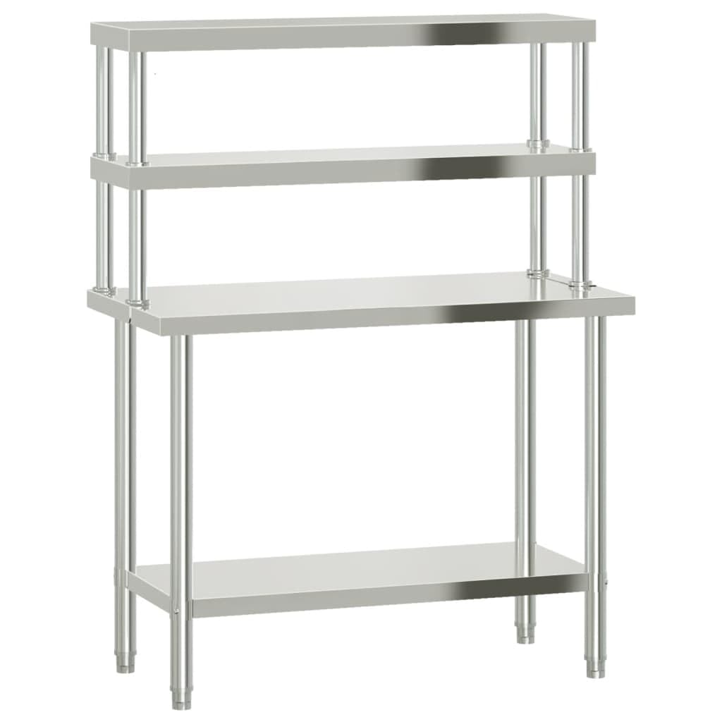 vidaXL Heim & Garten Arbeitstisch 110x55x150 Edelstahl Füße