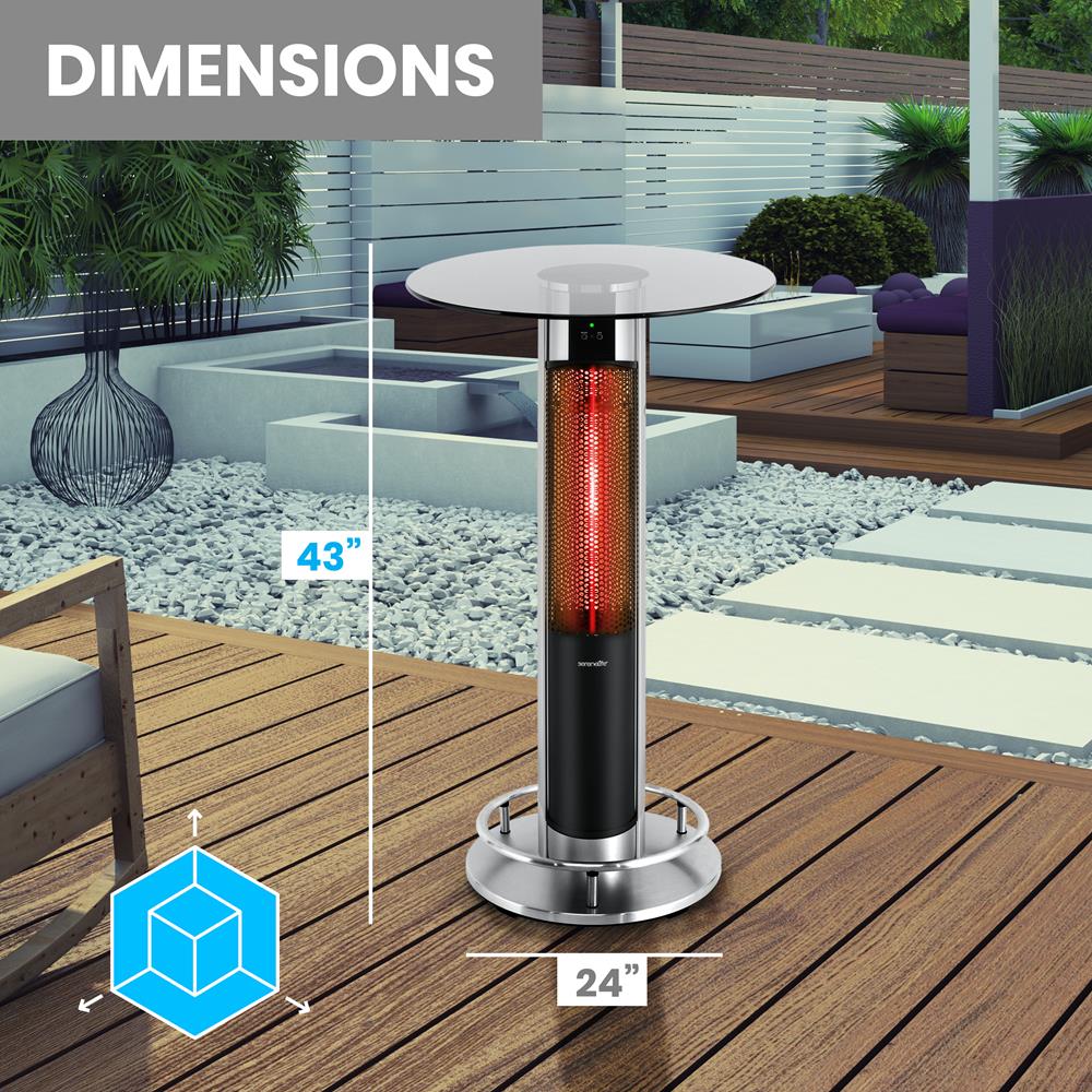 Serenelife Heater Infrarot Terrassenheizer 1500W Schwarz