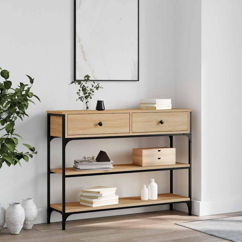 vidaXL Möbel Konsolentisch 100x25x75 cm Sonoma-Eiche Holz