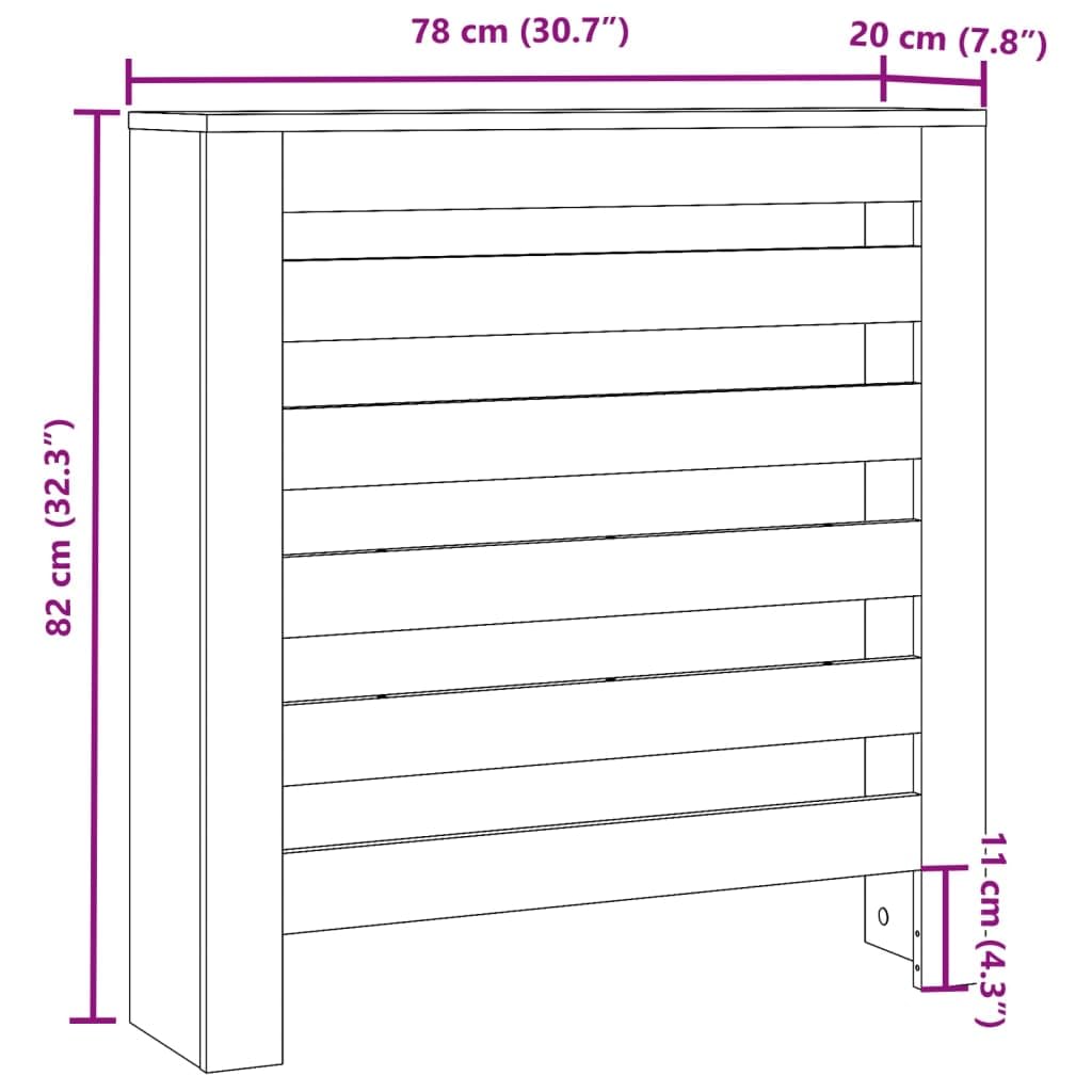 vidaXL Heimwerkerbedarf Heizkörperverkleidung 78x20x82 weiß Holz
