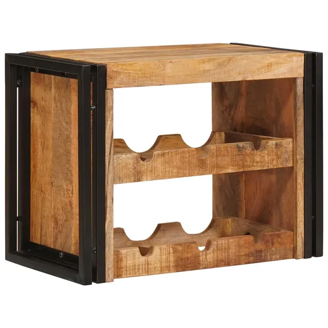 vidaXL Möbel Weinregal 60 cm Braun Raues Mangoholz