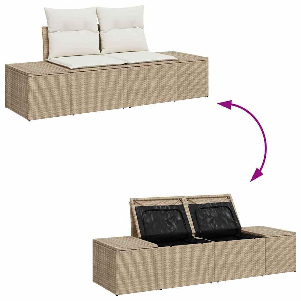 vidaXL Heim & Garten Gartensofa-Set 8-tlg Beige Stauraum