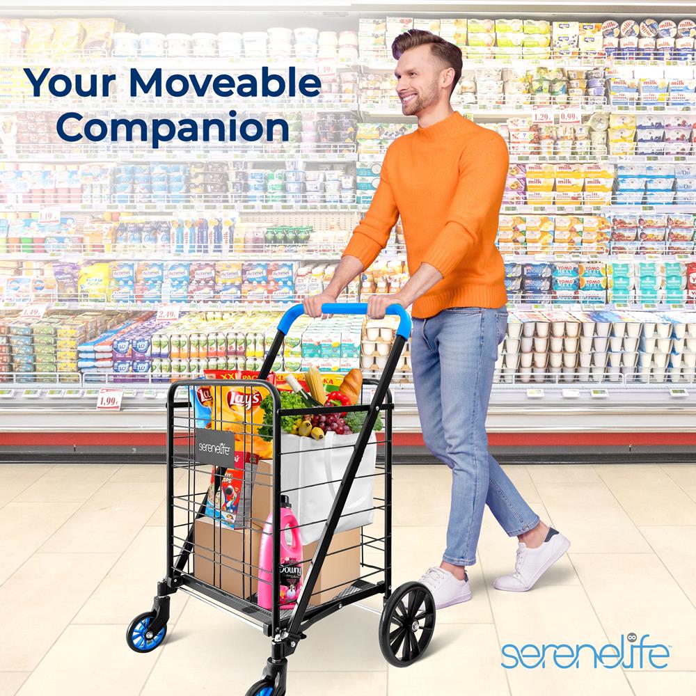 Serenelife Storage Faltwagen Transportkarre klappbar 110 lbs Schwarz
