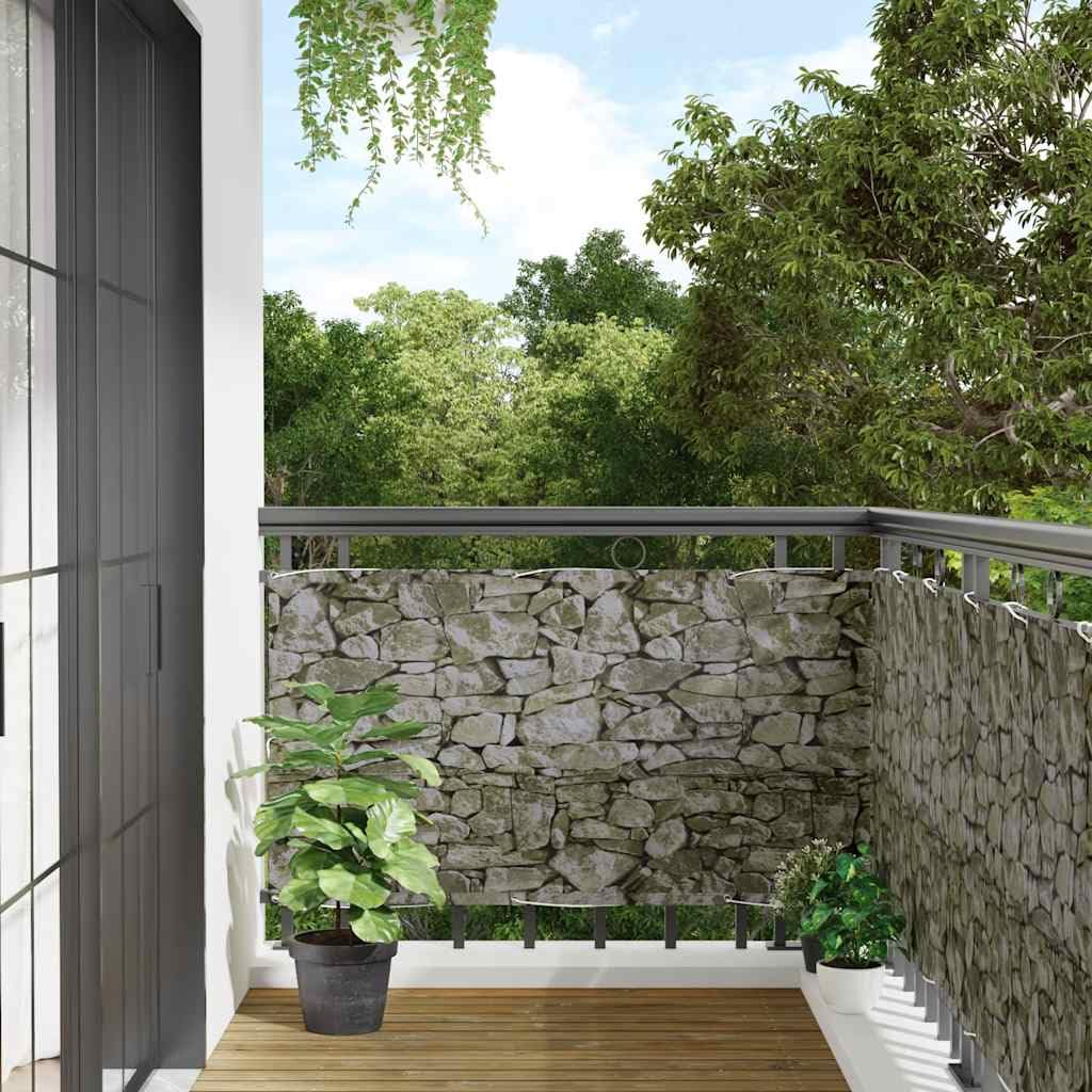 vidaXL Garten-Sichtschutz Steinoptik Grau 600x120 cm PVC