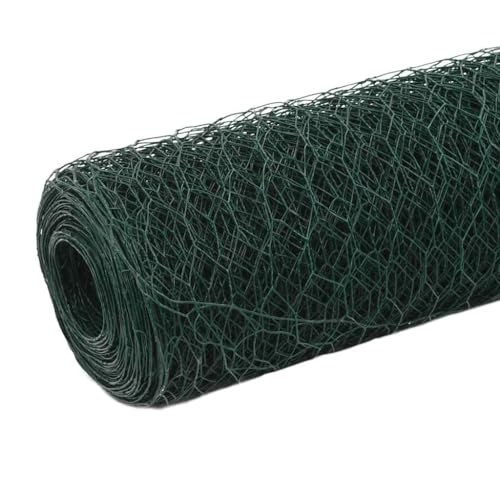 vidaXL Heim & Garten Drahtzaun Grün 25x1,2m PVC Stahl