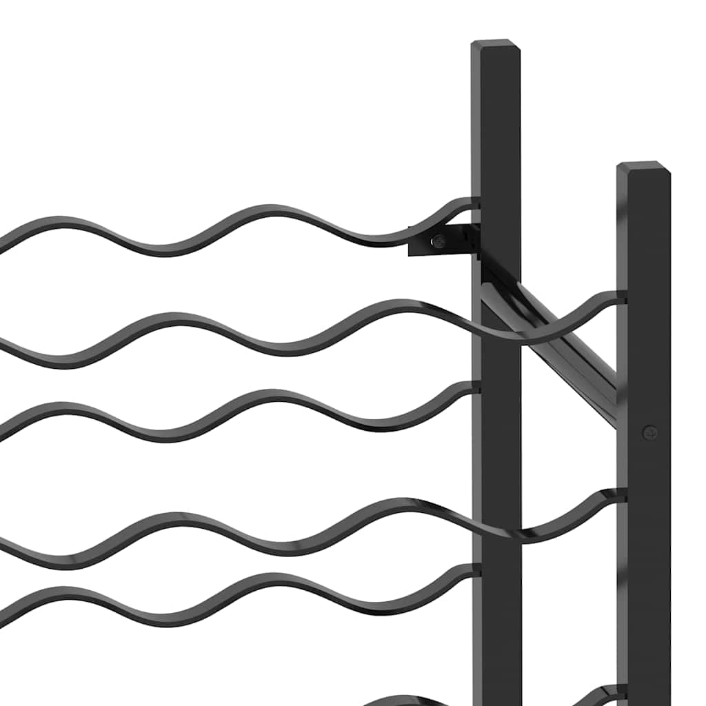 vidaXL Weinregal 48 Flaschen Metall Schwarz